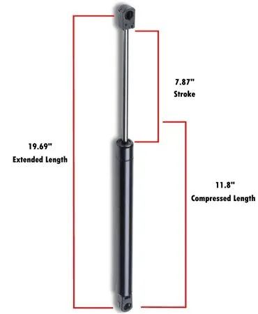 Gas Prop19.69" Ext Length, 7.8